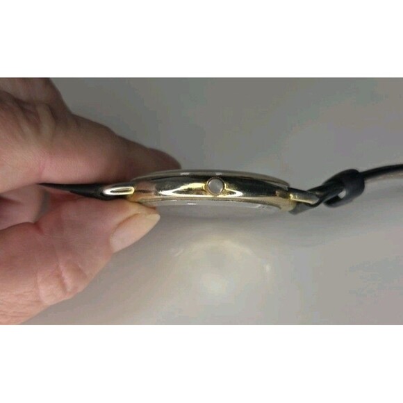 Da Vinci Large Face Mother Of Pearl Quartz Watch With Black Leather Band - Picture 8 of 9